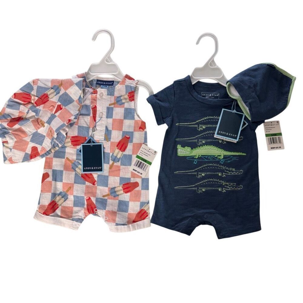 ANDY & EVAN 3-6 Months 2 piece Boys Set - 2 Sets